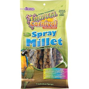 Brown's Tropical Carnival Natural Spray Millet Bird Treats, 7 count