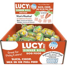 Lucy Pet Products Dinner Rolls Mom's Meatloaf Chicken with Carrots & Spinach Wet Dog Food, 2.75-oz bags, case of 36