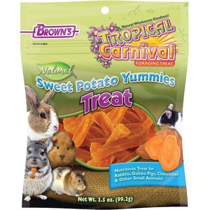 Brown's Tropical Carnival Sweet Potato Yummies Small Animal Treats, 3.5-oz bag