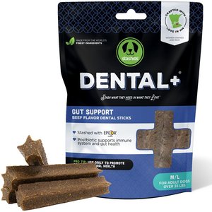 Stashios Dental+ Beef Gut Support Medium/Large Dental Dog Chews, 11.3-oz bag