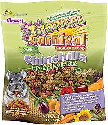 Brown's Tropical Carnival Natural Fortified Daily Diet Chinchilla Food, 3-lb bag