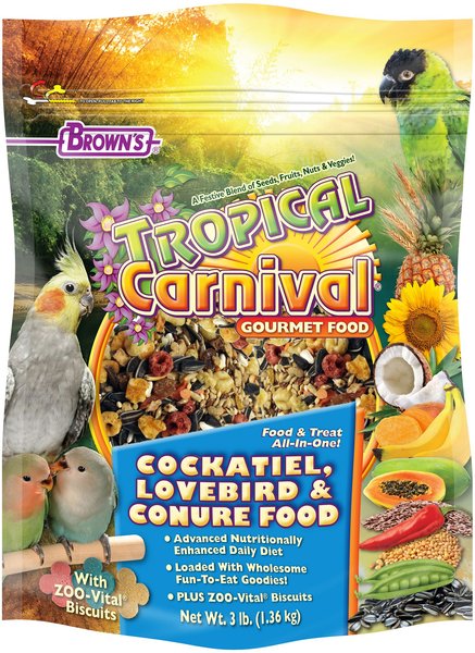 Brown's tropical sale carnival parrot food