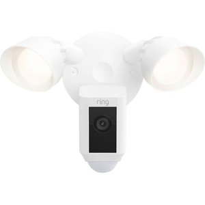 Ring Floodlight Cam Wired Plus Outdoor WiFi Pet Camera, White