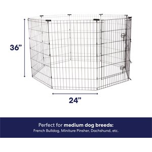 Frisco Dog & Small Pet Wire Exercise Pen with Step-Through Door, Black, 36-in