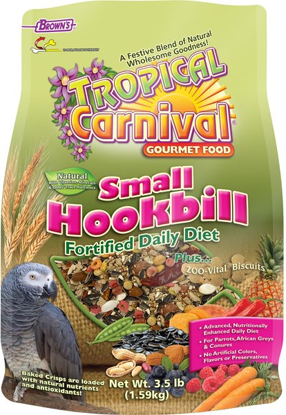 Brown's Tropical Carnival Fortified Daily Diet Natural Small Hookbill Food, 3.5-lb bag slide 1 of 8