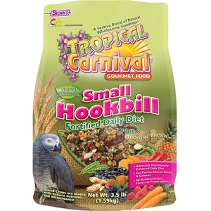 Brown's Tropical Carnival Fortified Daily Diet Natural Small Hookbill Food, 3.5-lb bag
