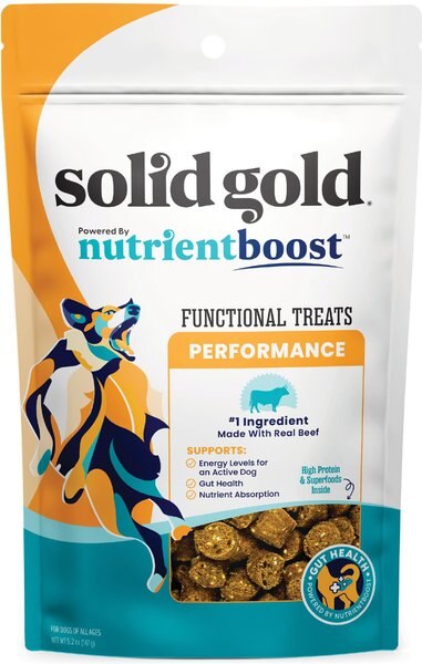 SOLID GOLD Beef Soft & Chewy Performance Dog Treats, 5.2-oz pouch ...