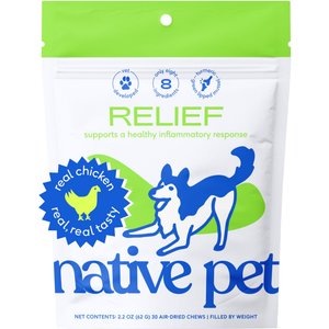 Native Pet Relief Chews Hip & Joint Supplement for Dogs, 30 count