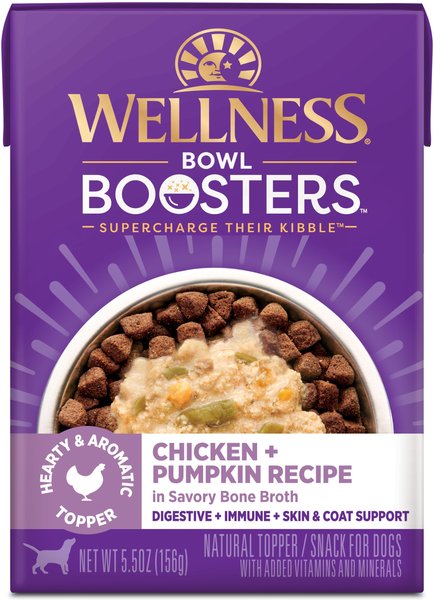 Wellness Bowl Boosters Hearty Toppers Chicken Wet Dog Toppers, 5.5-oz bag, 12 count