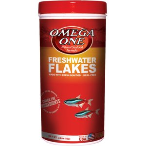 Omega One Freshwater Flakes Tropical Fish Food, 2.2-oz jar