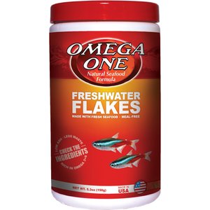 Omega One Freshwater Flakes Tropical Fish Food, 5.3-oz jar