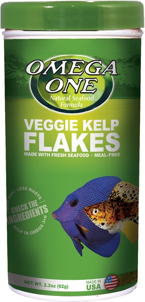 Omega One Super Veggie Kelp Flakes Fish Food, 2.2-oz jar slide 1 of 1