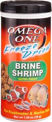 Omega One Freeze-Dried Brine Shrimp Freshwater & Marine Fish Treat, 1.28-oz jar