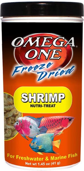 Omega One Freeze-Dried Shrimp Freshwater & Marine Fish Treat, 1.45-oz jar slide 1 of 1