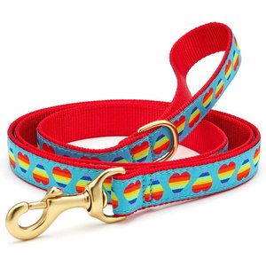 Up Country Rainbow Hearts Dog Collar, Blue & Red