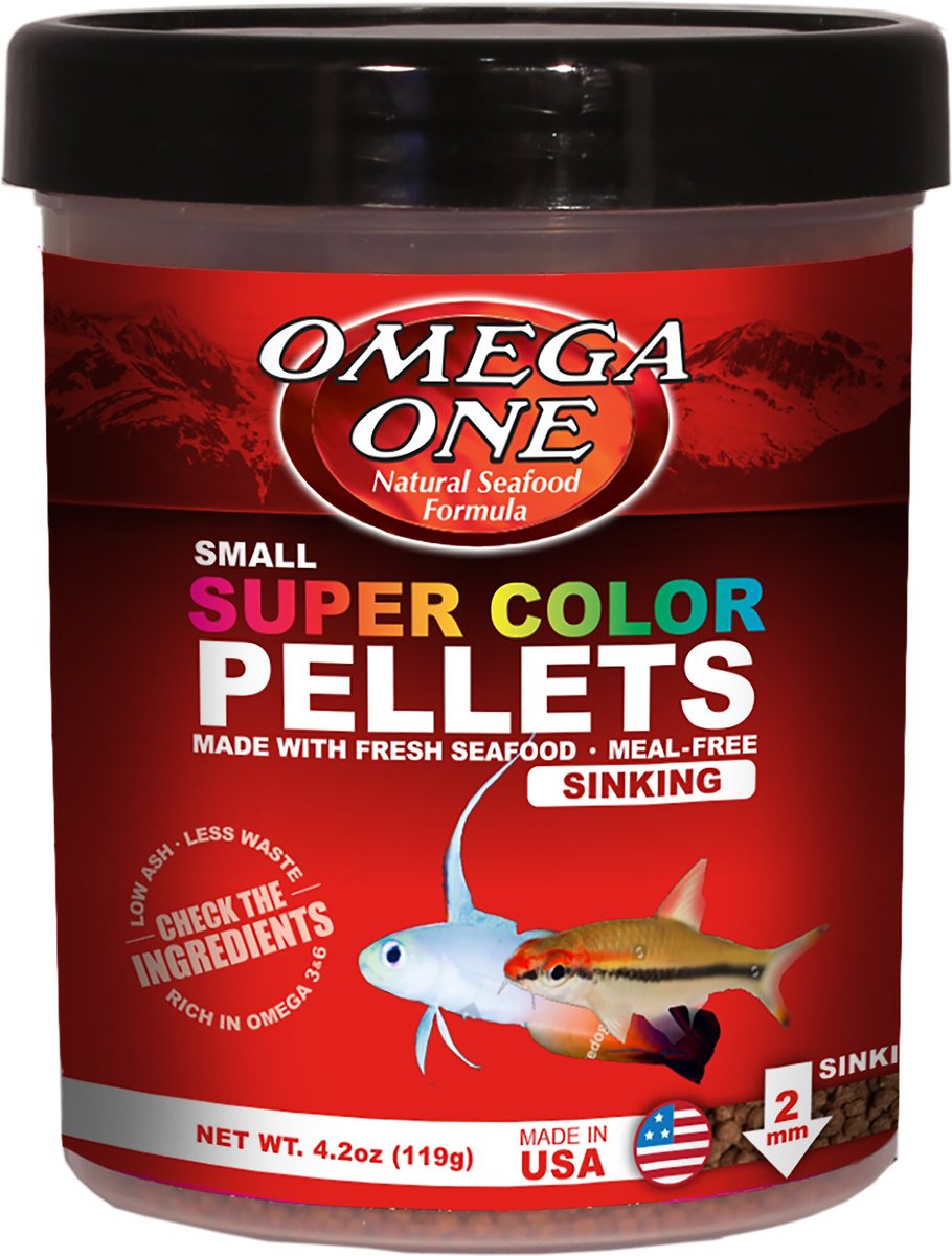 OMEGA ONE Super Color Sinking Pellets Tropical Fish Food 4.2 oz