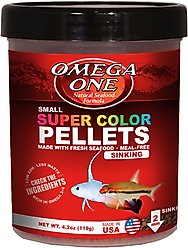 Omega One Super Color Sinking Pellets Tropical Fish Food, 4.2-oz jar