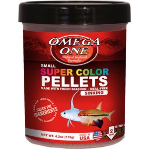 Omega One Super Color Sinking Pellets Tropical Fish Food, 4.2-oz jar