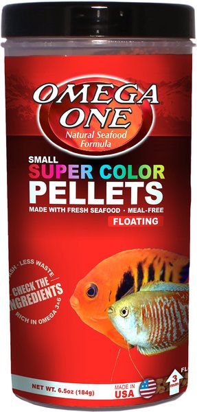 Omega One Super Color Floating Pellets Tropical Fish Food, 6.5-oz jar slide 1 of 1
