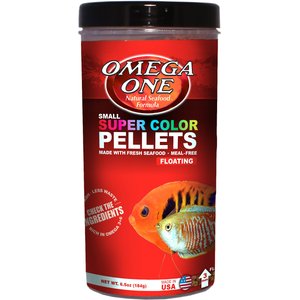 Omega One Super Color Floating Pellets Tropical Fish Food, 6.5-oz jar