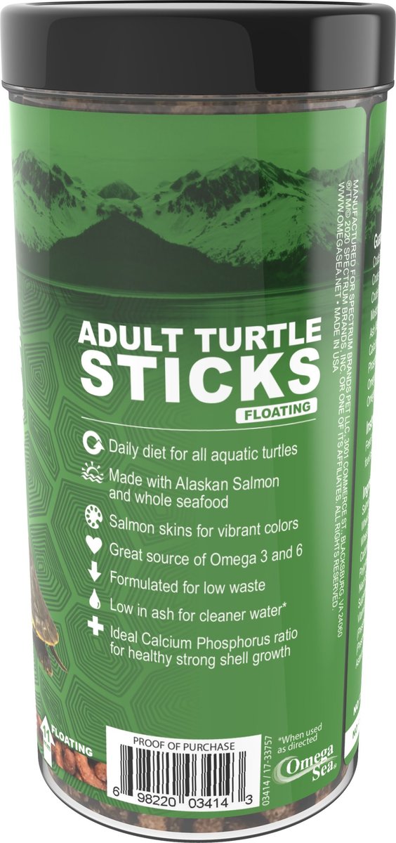 Omega One Adult Turtle Floating Sticks Food