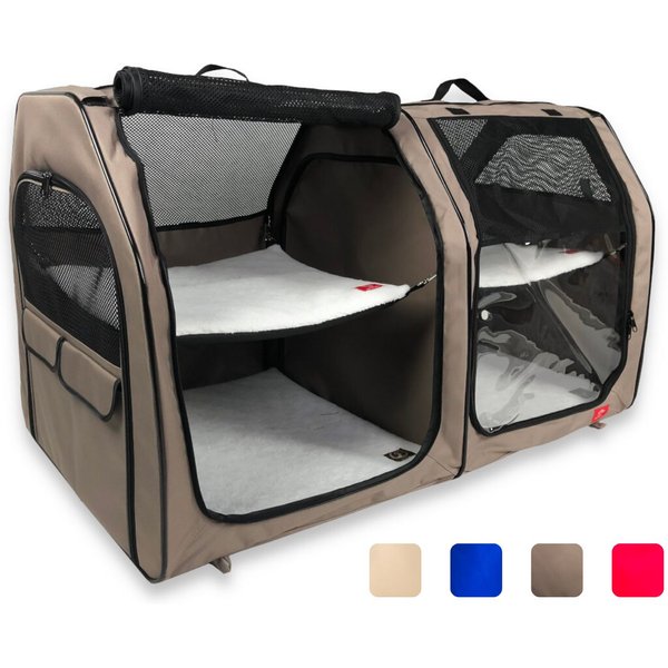 FRISCO Collapsible Wood & Wire Cat Cage Playpen, 2Levels