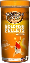 Omega One Large Sinking Goldfish Pellets Fish Food, 7.5-oz jar