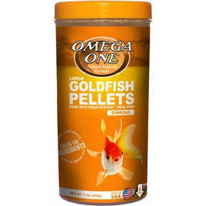 Omega One Large Sinking Goldfish Pellets Fish Food, 7.5-oz jar