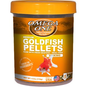 Omega One Medium Sinking Goldfish Pellets Fish Food, 4.2-oz jar