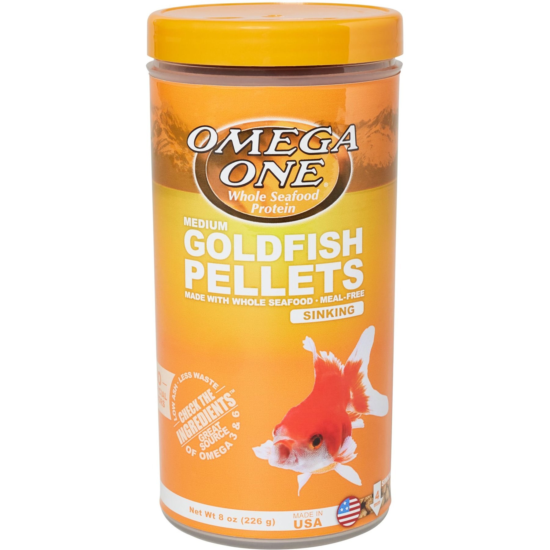 Omega One Medium Goldfish Pellets, Sinking, 8 oz