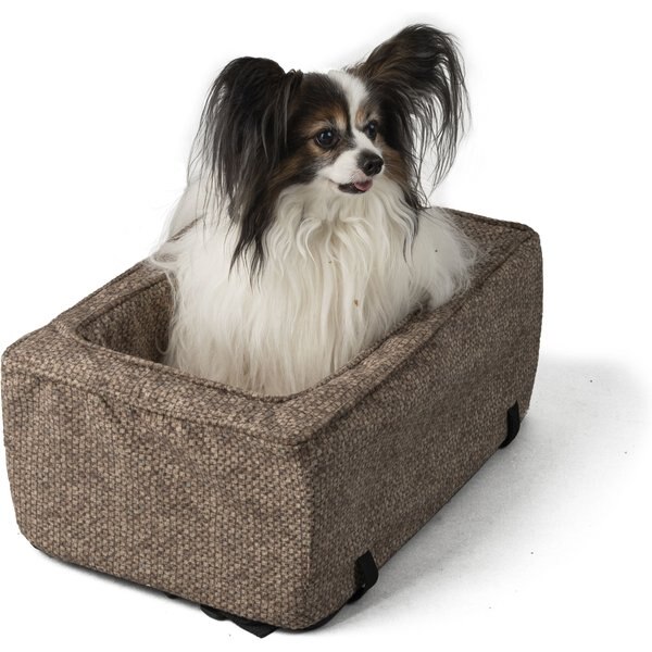 NANDOG Quilted MicroPlush Dog Car Seat Bed, Light Gray, Medium