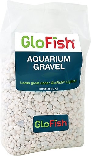 GloFish Fluorescent Aquarium Gravel, White Frost, 5-lb bag