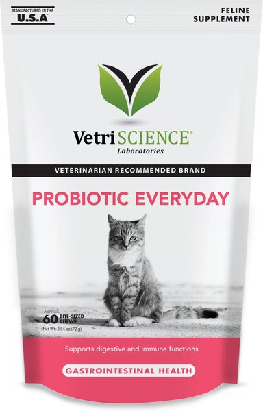 VetriScience Probiotic Everyday Duck Flavored Soft Chews Digestive Supplement for Cats, 60 count slide 1 of 4