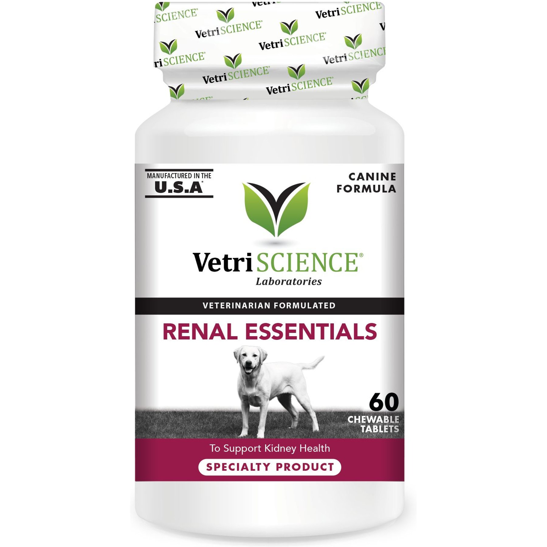 VetriScience Renal Essentials Kidney Health Smoke Flavored Chewable Tablets Supplement for Dogs