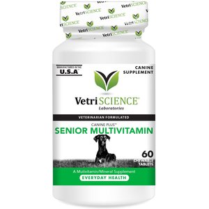 VetriScience Canine Plus Chewable Tablet Multivitamin for Senior Dogs, 60 count