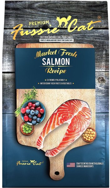 Fussie Cat Market Fresh Salmon Recipe Grain-Free Dry Cat Food, 10-lb bag slide 1 of 8