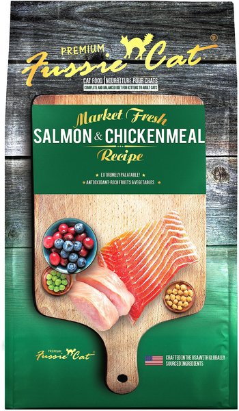 Fussie Cat Market Fresh Salmon & Chicken Recipe Grain-Free Dry Cat Food, 2-lb bag slide 1 of 8