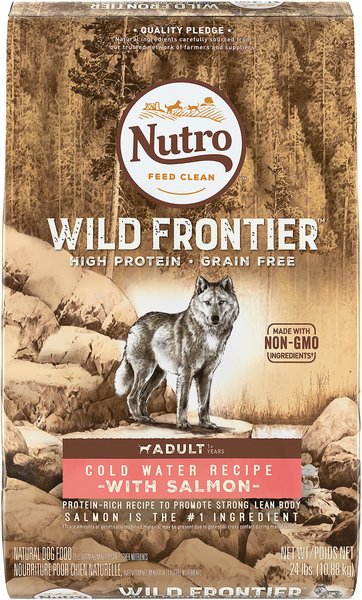 Nutro Wild Frontier Adult Cold Water Recipe Grain-Free Salmon Dry Dog Food, 24-lb bag slide 1 of 7