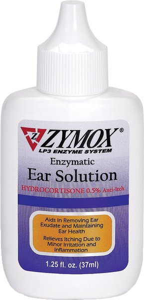 Zymox Ear Infection Solution with .5% Hydrocortisone for Dogs & Cats, 1.25-oz bottle slide 1 of 7