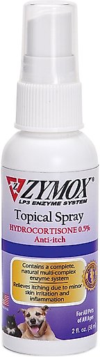 Zymox Enzymatic Topical Spray with Hydrocortisone 0.5% for Dogs & Cats, 2-oz bottle