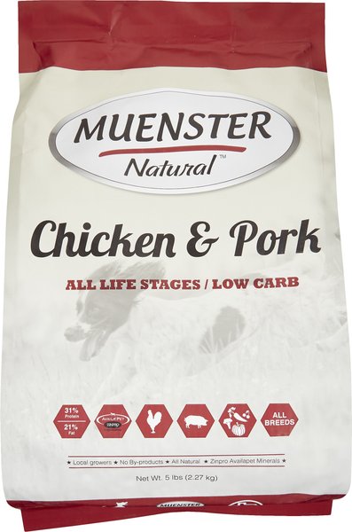 Discontinued MUENSTER Natural Chicken Pork All Life Stages Dry Dog Food 5 lb bag Chewy