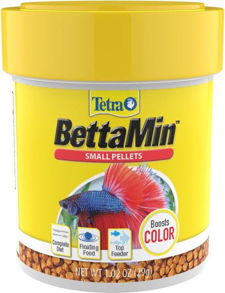 Tetra Betta Floating Mini Pellets Color Enhancing Fish Food, 1.02-oz jar slide 1 of 7