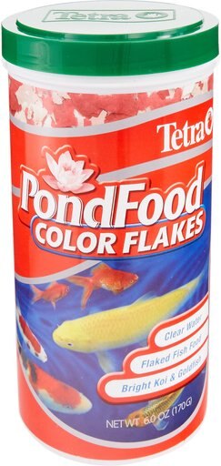 Tetra PondFood Color Flakes Koi & Goldfish Fish Food, 6-oz jar