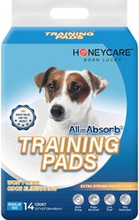 HoneyCare All-Absorb Ultra Absorbent Odor Eliminating Quick-Dry Surface Dog Pads, 22x23-in, 14 count