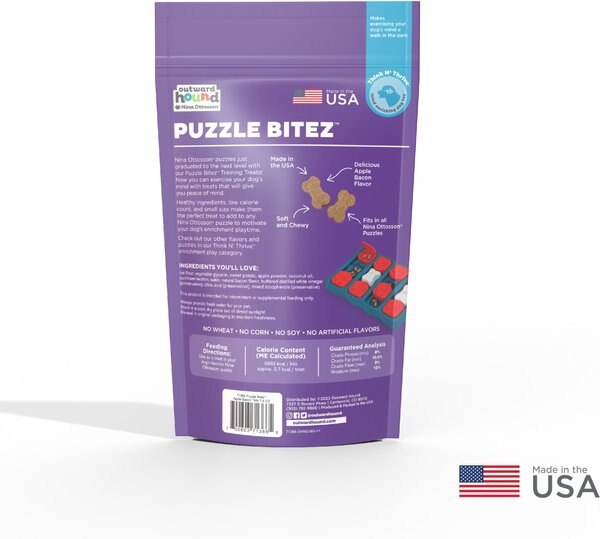 Nina Ottosson by Outward Hound Apple Bacon Puzzle Bitez Training Dog Treats, 7.5-oz bag