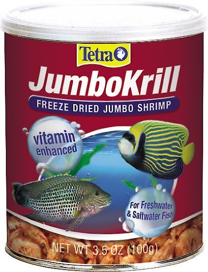 Tetra JumboKrill Freeze-Dried Shrimp Freshwater & Saltwater Fish Treats, 3.5-oz jar slide 1 of 7