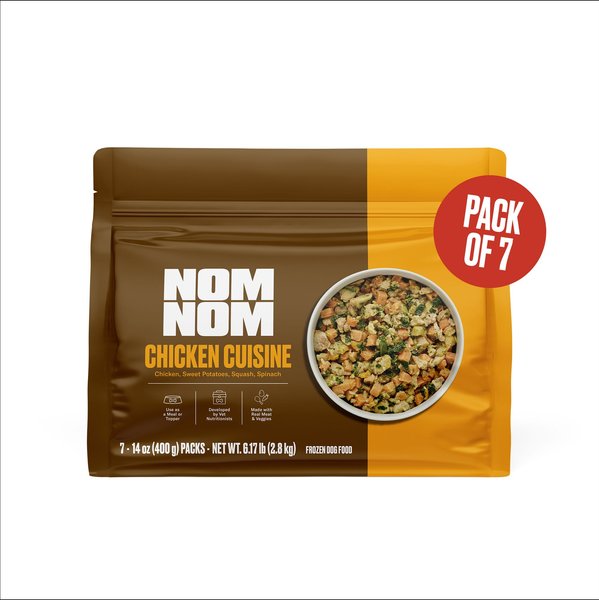 Nom Nom Freshly Made Frozen Grain Free Chicken Cuisine Dog Food 14 oz pouch case of 7