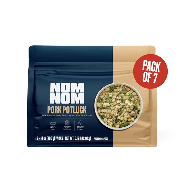 NOM NOM Freshly Made Frozen Grain Free Pork Potluck Dog Food 14