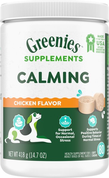 GREENIES Calming Chicken Flavored Soft Chew Calming Supplement for Dogs 80 count Chewy