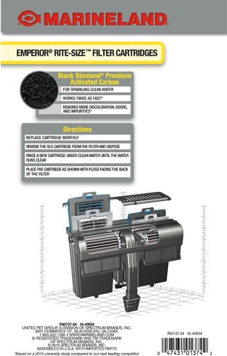 Marineland Bio-Wheel Emperor Rite-Size E Filter Cartridge, 4 count